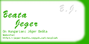beata jeger business card