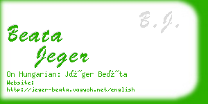 beata jeger business card